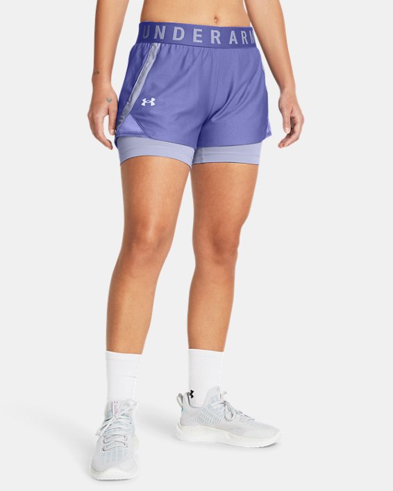 กางเกงขาสั้น UA Play Up 2-in-1 สำหรับผู้หญิง in Purple image number 0